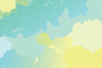 Obraz premium Abstract Watercolor Painting with Shades of Turquoise, Yellow, and Pastel Green Tones