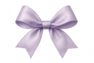 Purple bow adding a touch of elegance, isolated on transparent background, perfect for gift decoration