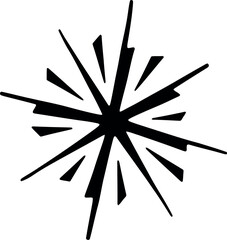 Vector vector art of black starburst shape transparent background