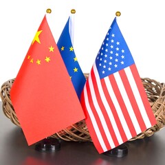 Flags of China, EU, & USA