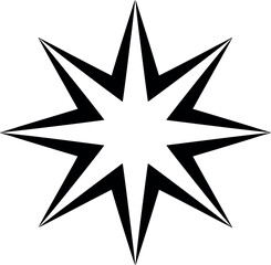 Vector vector art of eight pointed starburst shape transparent background