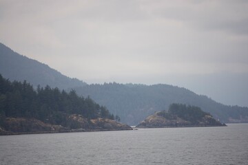 Bowen Island coast with mountains in background