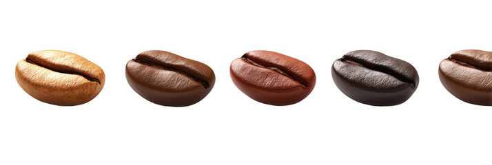 Elegant arrangement of freshly roasted coffee beans showcasing a spectrum of roasting levels