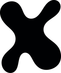 Vector vector art of abstract black blob shape transparent background