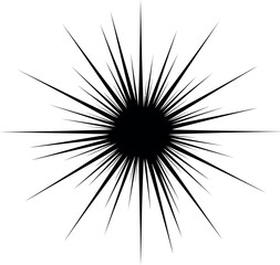 Obraz premium Vector vector art of abstract black starburst shape transparent background