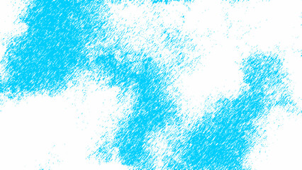 Abstract blue grunge texture with scattered, rough brush strokes with sprayed paint or ink splatters on a white background. Chaotic and distressed effect creates a dynamic artistic overlays, or design