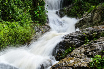 Rapids and streams in Huay Kaew Waterfall in the rainy season at Doi Suthep-Pui National Park,Chiang mai, Northern Thailand.