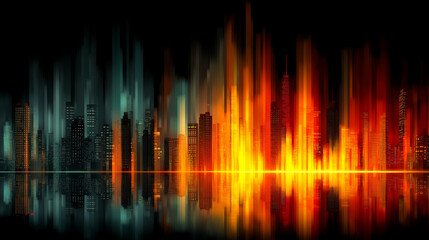 Abstract visualization of glowing geometric data patterns on a dark atmospheric background.