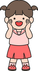 Vector image of a whispering girl