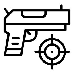 shooting game icon line