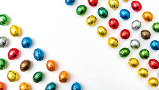 Easter Eggs Arrangement on White