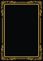 Abstract vintage ornament gold frame wedding invitation background