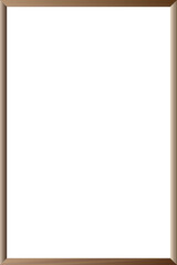 Simple Brown Wooden Frame; Blank, Clean, Minimalist Design; Perfect for Mockups and Presentations.
