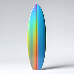Surfboard with rainbow colors