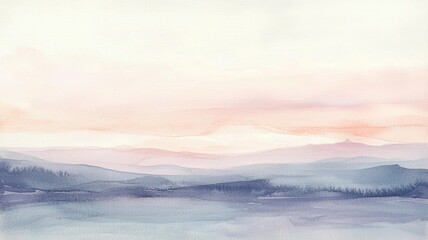 Obraz premium Purple and pink watercolor mountain range
