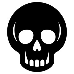 Halloween Skull Silhouette Illustration Spooky Scary Horror Skeleton Decoration Graphic PNG