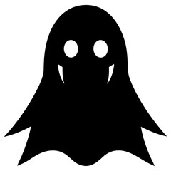 Halloween Ghost Silhouette with Round Eyes Illustration Spooky Scary Floating Spirit Decoration Graphic PNG