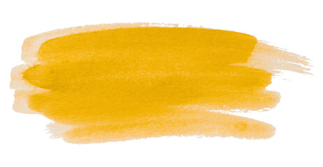 yellow watercolor background. Artistic hand paint. Isolated on transparent background.
