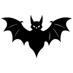 Halloween Bat Silhouette Illustration Spooky Flying Scary Night Creature Decoration Graphic PNG