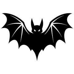 Halloween Bat Silhouette Illustration Spooky Flying Scary Night Creature Decoration Graphic PNG