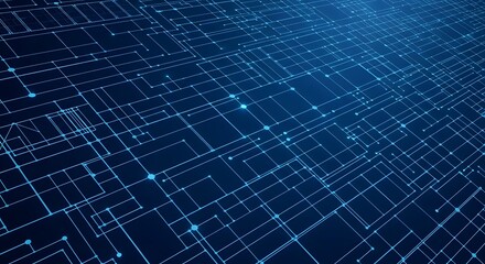 Futuristic Technology Background with Glowing Points and Lines