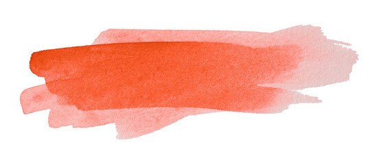 red watercolor background. Artistic hand paint. Isolated on transparent background.