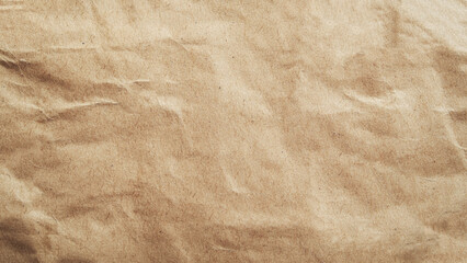 Old paper vintage texture surface for background. Recycle pale brown paper crumpled texture, Cream color recycled kraft paper texture blank with copy space for text.