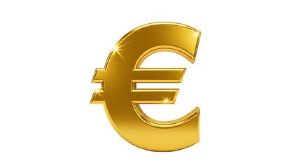 Obraz premium Golden euro currency symbol isolated on transparent background