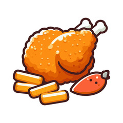 fried chicken illustration design