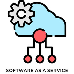 Software as a Service Lineal Color Icon