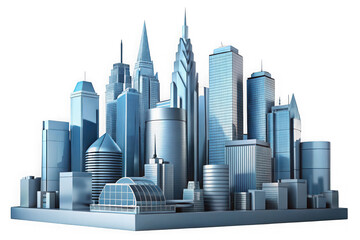 Fototapeta premium Modern cityscape isolated on transparent background transparent background