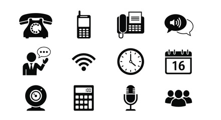 Collection of communication and business icons