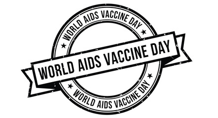 World aids vaccine day stamp with bold lettering