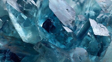 Blue crystal gemstone mineral stone texture background close up macro gem geology aquamarine ice abstract art
