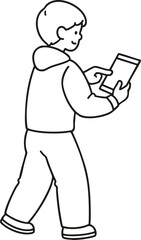 man reading a e-book