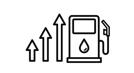 Gasoline price increase icon