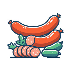 sausage illustration design