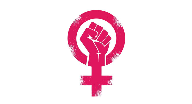 Feminist symbol of a raised fist within the female gender symbol