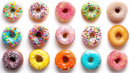 Assorted baked donuts for dessert theme