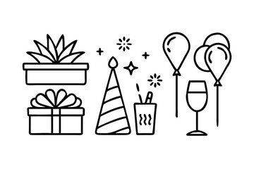 Vector art of set of party icons for web and mobile design