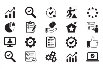 Business management icons with productivity strategy and success elements