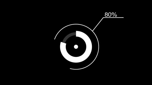 A dynamic modern circle loading animation, and on a white background is loading from 1 to 80 .