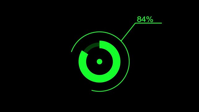 A dynamic modern circle loading animation, and on a white background is loading from 1 to 84 .