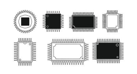 Collection of electronic integrated circuit chips