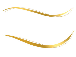 金色：シンプルな曲線・手描きの素材セット