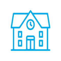 School Building Icon Outline