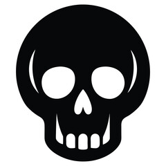 Halloween Skull Silhouette Printable Vector Illustration Spooky Scary Horror Skeleton Decoration Graphic EPS