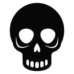 Halloween Skull Silhouette Printable Vector Illustration Spooky Scary Horror Skeleton Decoration Graphic EPS