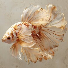 Enchanting goldfish swimming gracefully in serene aquatic world