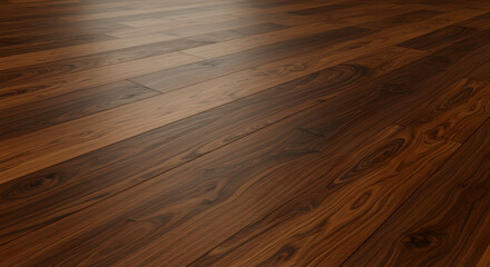 Rich Dark Brown Wooden Flooring with Natural Grain and Subtle Light Reflection